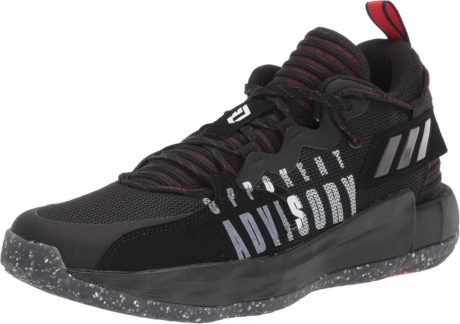adidas Unisex Dame 7 Extply Basketball Shoe, Black/White/Vivid Red, 6 US Men