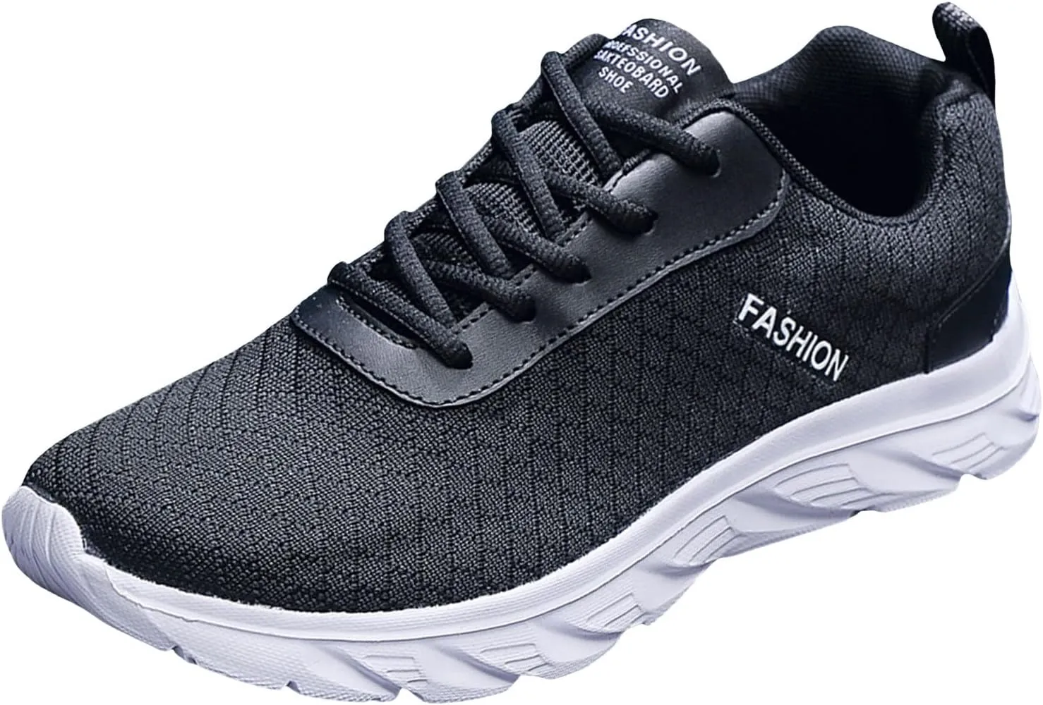 Arch Support Fitness Sneaker for Men Breathable Elastic Fly Woven Mesh Sneaker Breathable Lace Up Shoes for Men