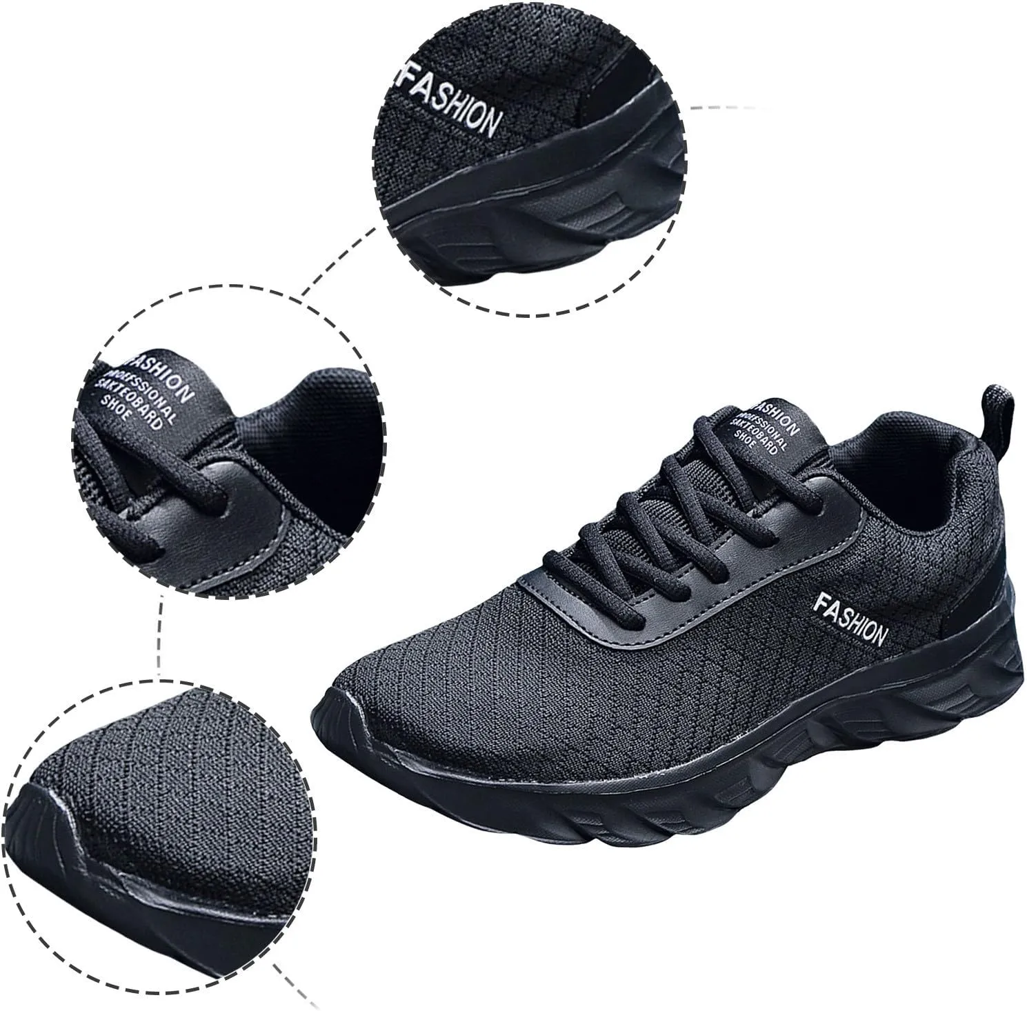 Arch Support Fitness Sneaker for Men Breathable Elastic Fly Woven Mesh Sneaker Breathable Lace Up Shoes for Men