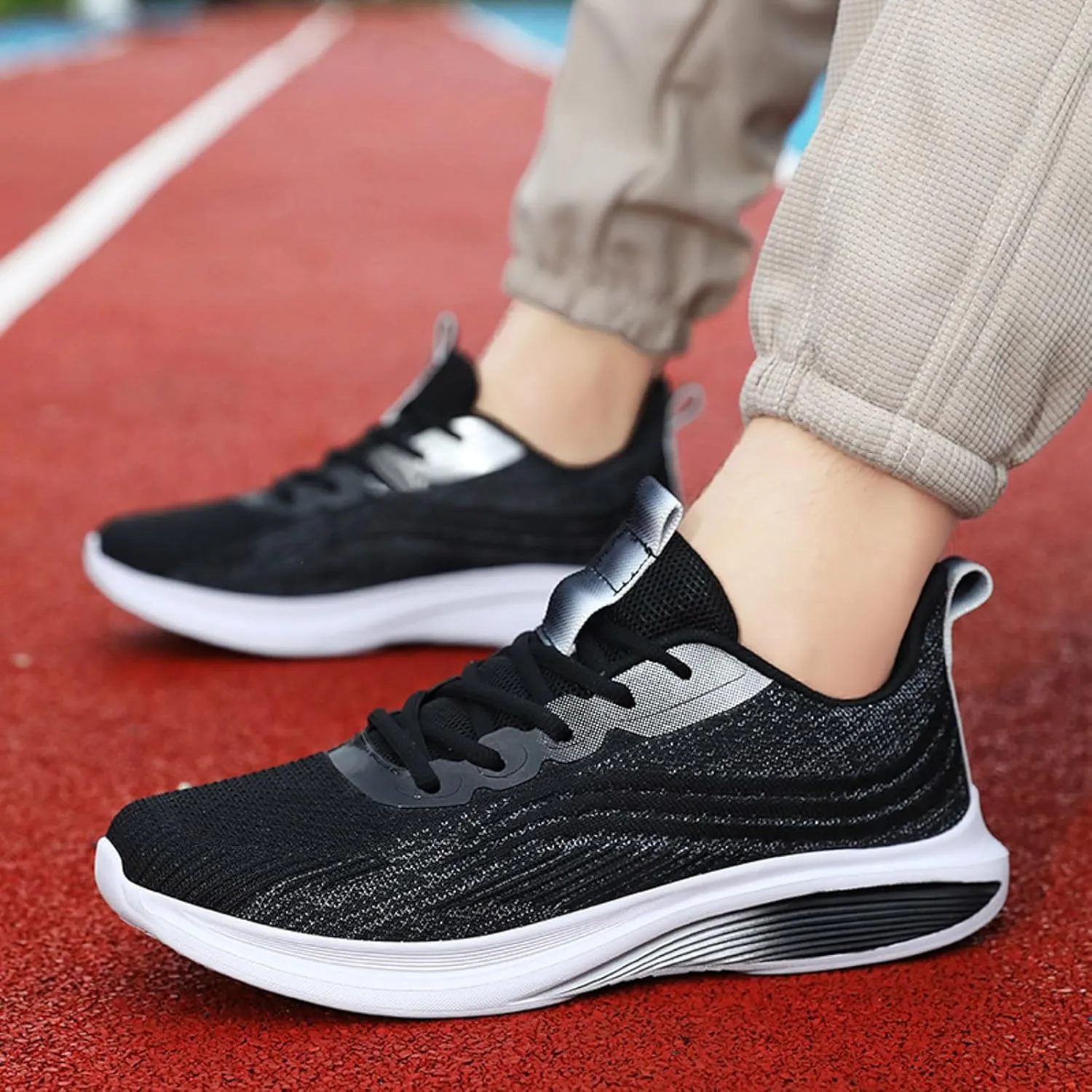 Arch Support Hiking Shoes for Men Casual Sneaker Mesh Breathable Walking Shoe Breathable Lace Up Shoes for Men