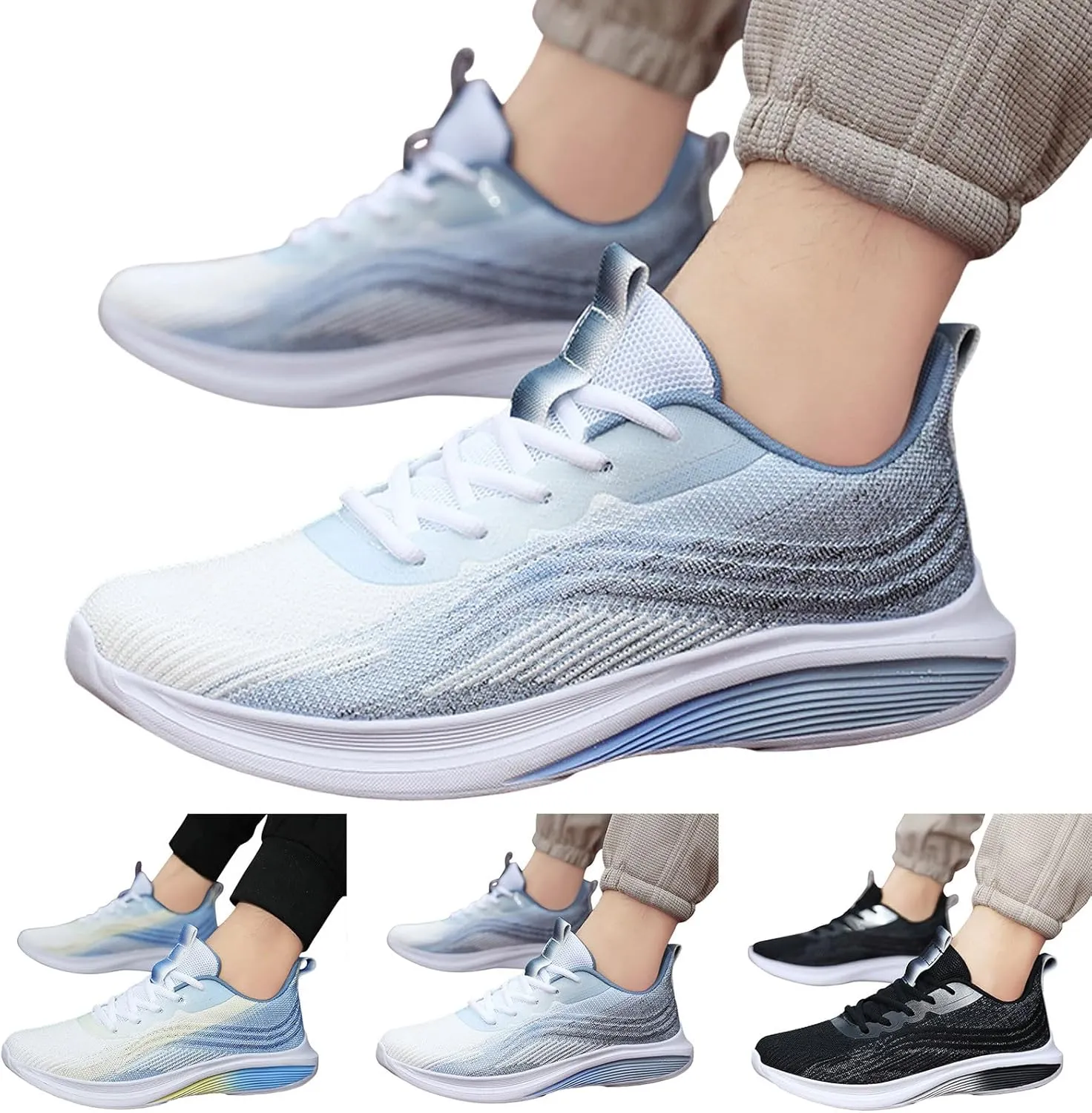 Arch Support Hiking Shoes for Men Casual Sneaker Mesh Breathable Walking Shoe Breathable Lace Up Shoes for Men