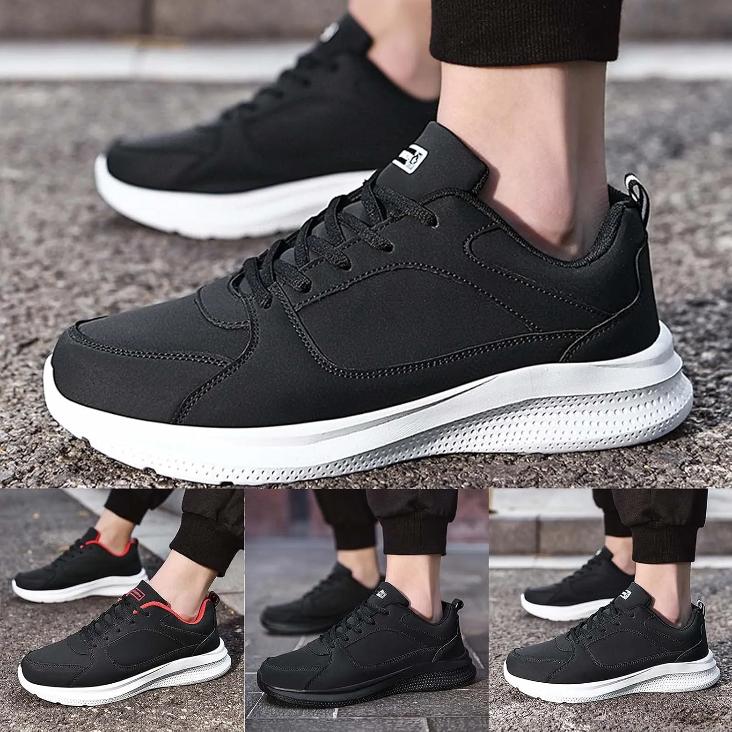 Arch Support Non Slip Minimalist Shoes for Men Breathable Comfort Walking Shoe Breathable Lace Up Shoes for Men
