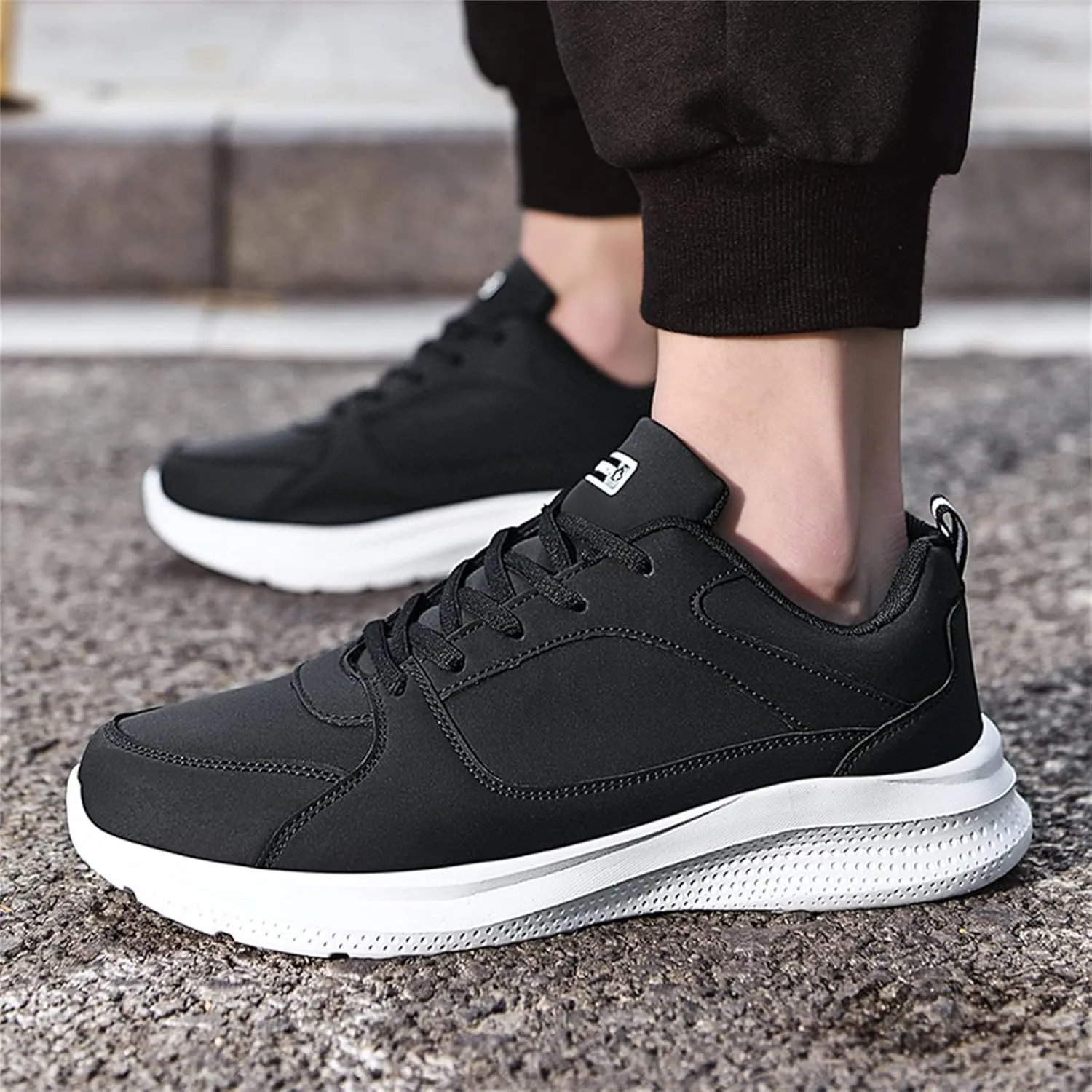 Arch Support Non Slip Minimalist Shoes for Men Breathable Comfort Walking Shoe Breathable Lace Up Shoes for Men