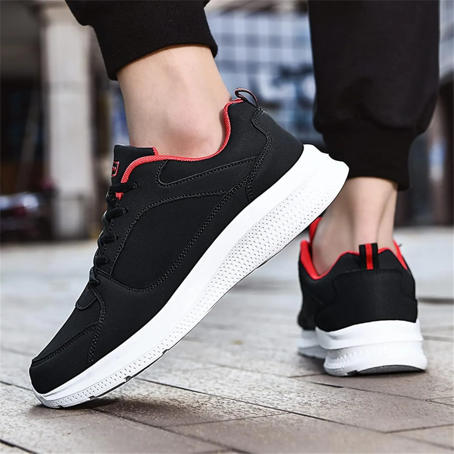 Arch Support Non Slip Minimalist Shoes for Men Breathable Comfort Walking Shoe Breathable Lace Up Shoes for Men
