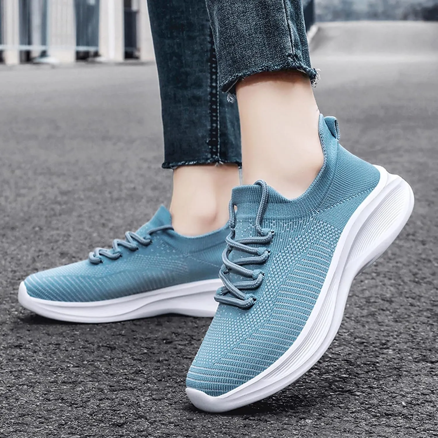 Arch Support Platform Sneakers for Women Lightweight Casual Sneakers for Gym Travel Work Versatile Dress Shoe