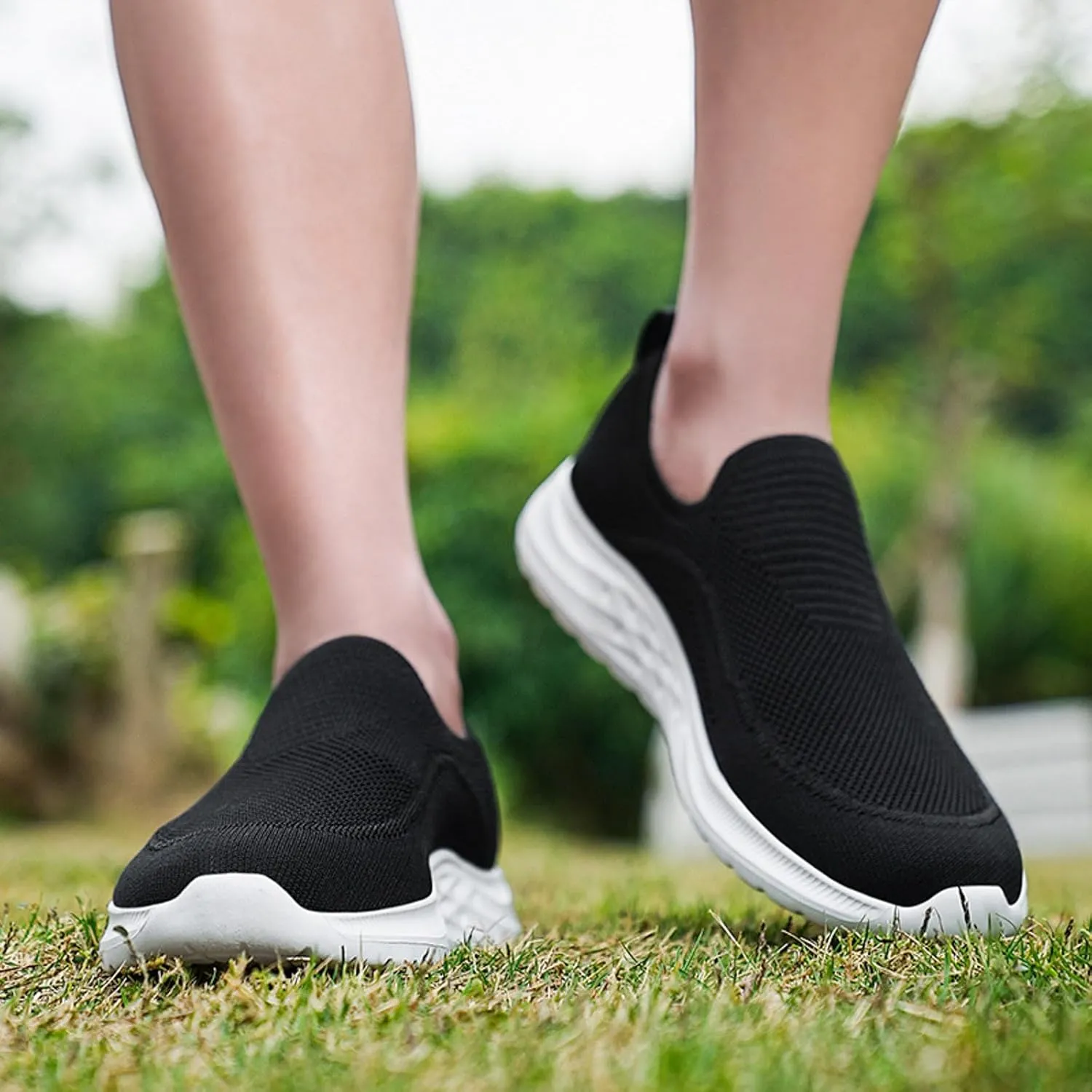 Arch Support Sports Shoes for Men Lightweight Cushion Sneaker Convenient Slip On Shoes Jogging Sneaker Men Leather