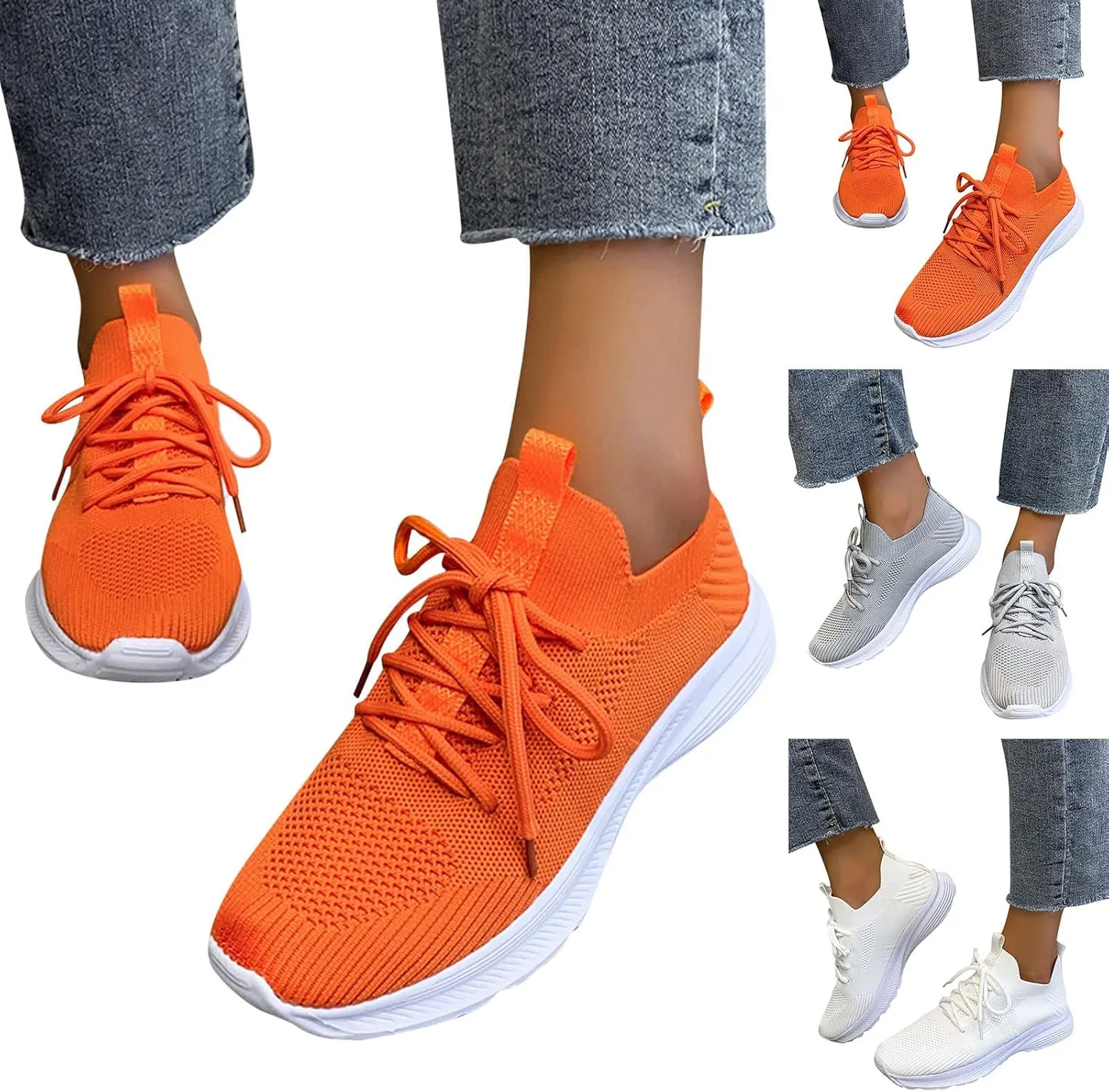 Arch Support Versatile Sneakers for Women Lightweight Slip on Walking Running Shoes Orthopedic Shoe for Women