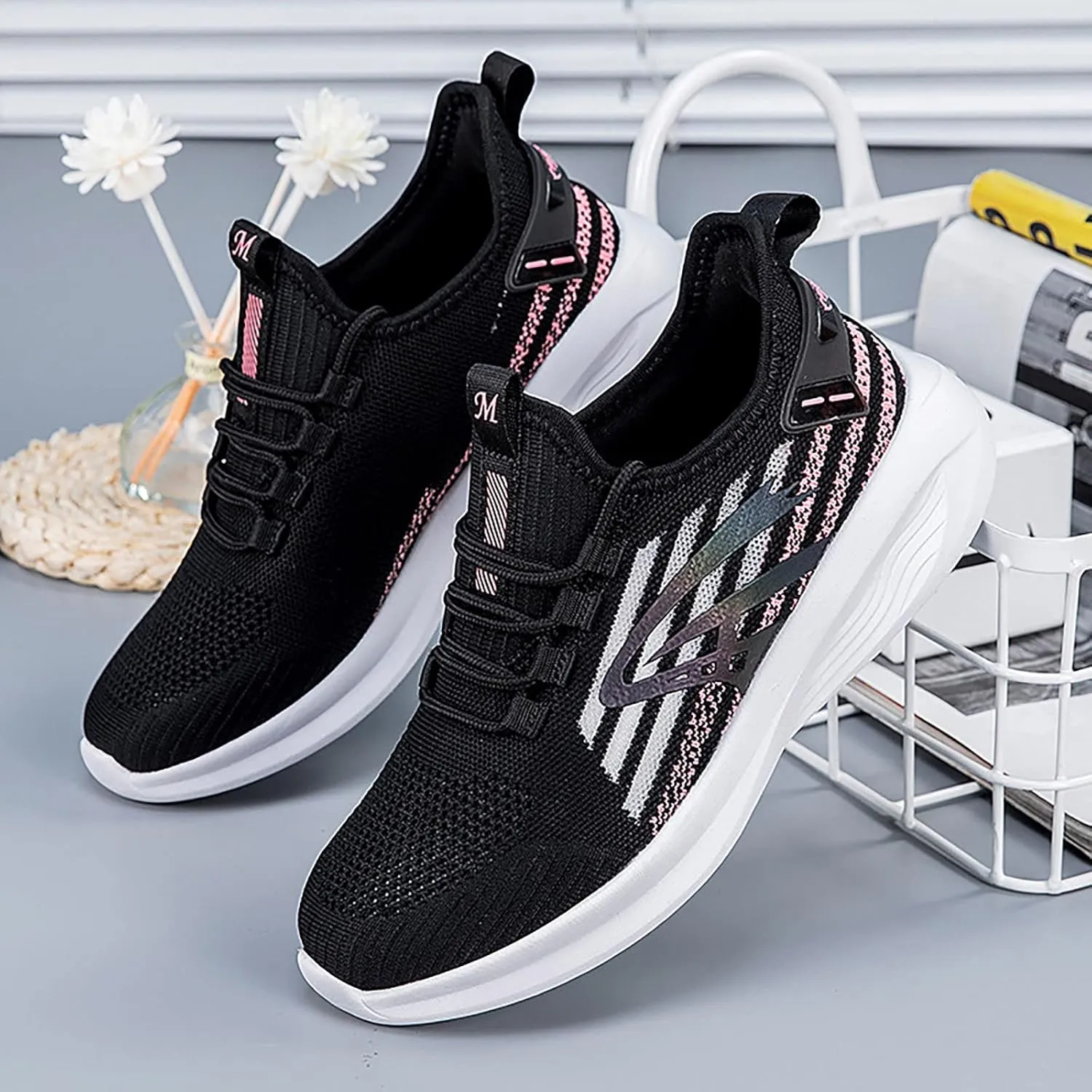 Black Sneakers for Women Workout Zapatos para Mujer Comodos Walking Shoes for Women White Platform Sneakers for Women Wide Zapatos para Mujer Antideslizante De Trabajo Con Arco