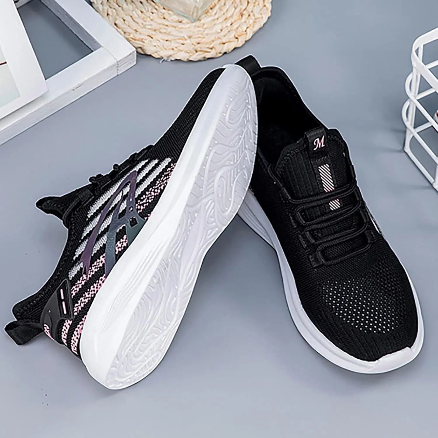 Black Sneakers for Women Workout Zapatos para Mujer Comodos Walking Shoes for Women White Platform Sneakers for Women Wide Zapatos para Mujer Antideslizante De Trabajo Con Arco