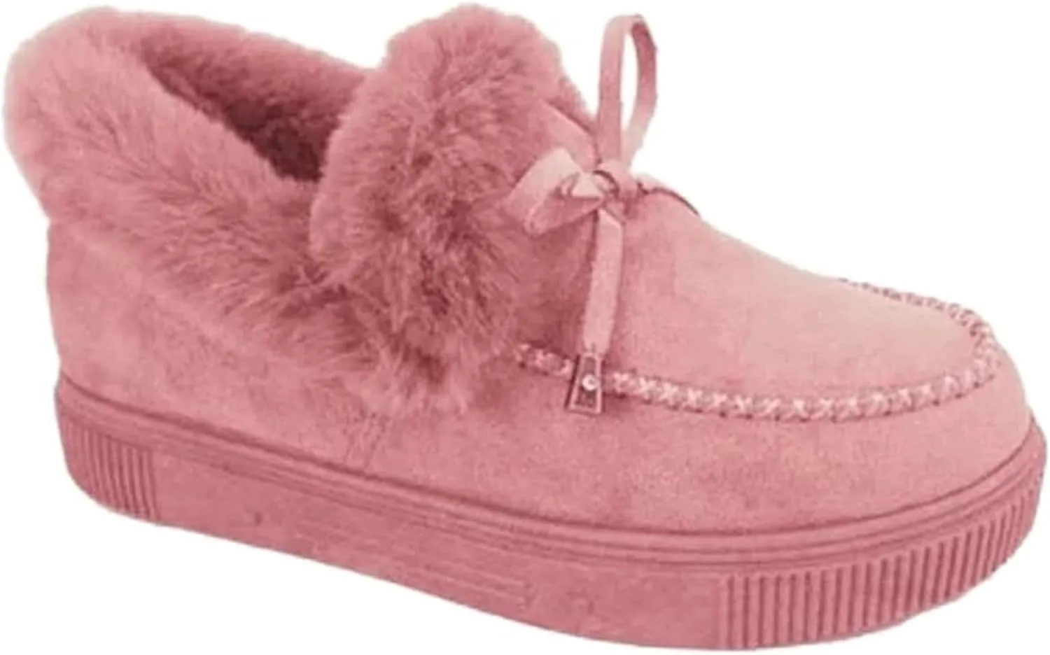 Booties For Women 2024 Winter Snow Boots Slip on Warm Comfortable Outdoor Fur Lined Ankle Booties Loafers Shoes