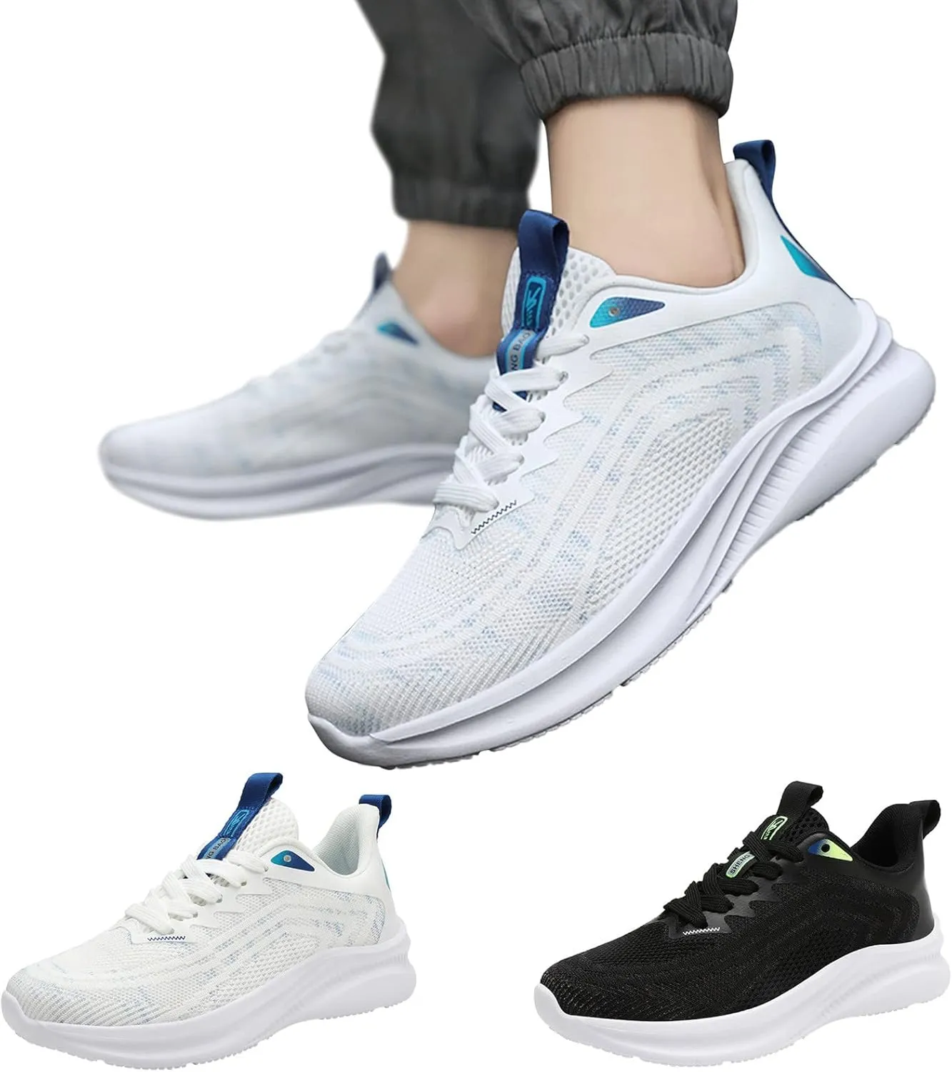 Breathable Walking Shoes for Men Breathable and Light Outdoor Comfy Walking Shoe Lightweight Work Shoes for Men