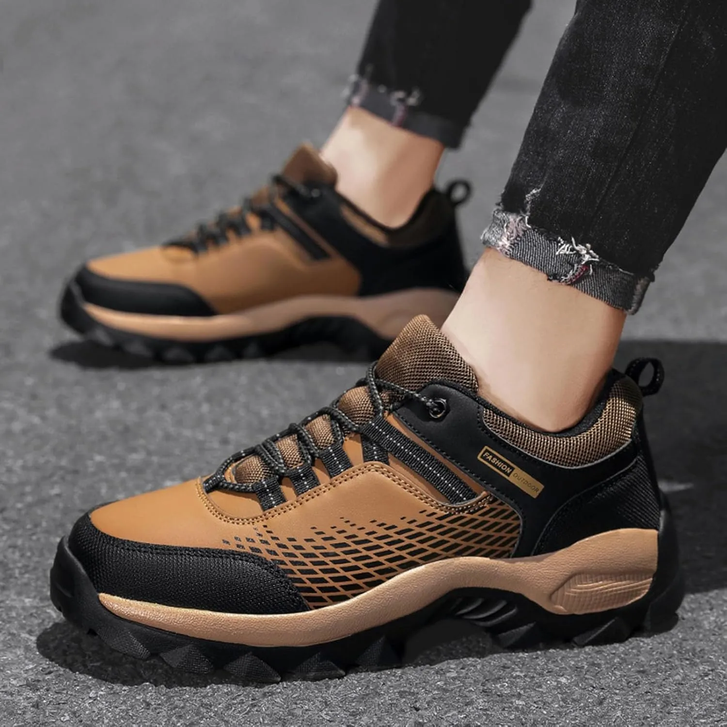Casual Walking Shoes Non Slip Work Shoes for Men Walking Shoe Sneakers Comfortable Leather Casual Athletic Tennis