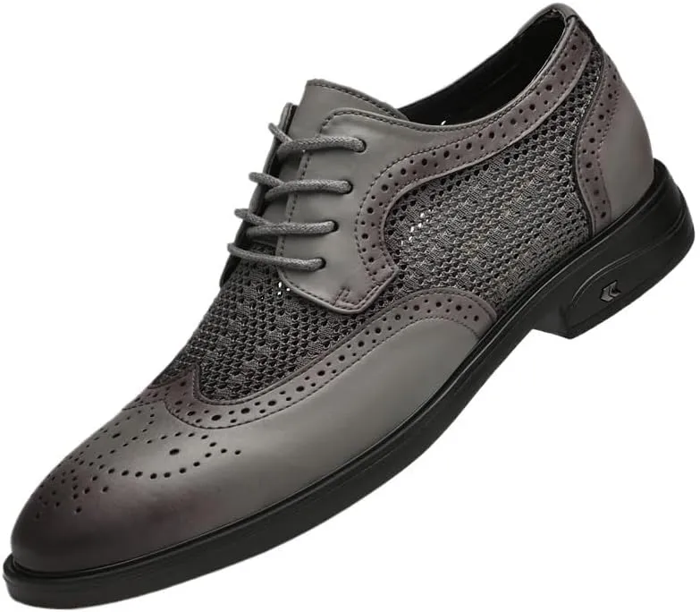 Classic Lace-up Formal Tuxedo Shoes Breathable Hollow Dress Shoes Business Oxfords Formal Brogues Office Shoe