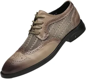 Classic Lace-up Formal Tuxedo Shoes Breathable Hollow Dress Shoes Business Oxfords Formal Brogues Office Shoe
