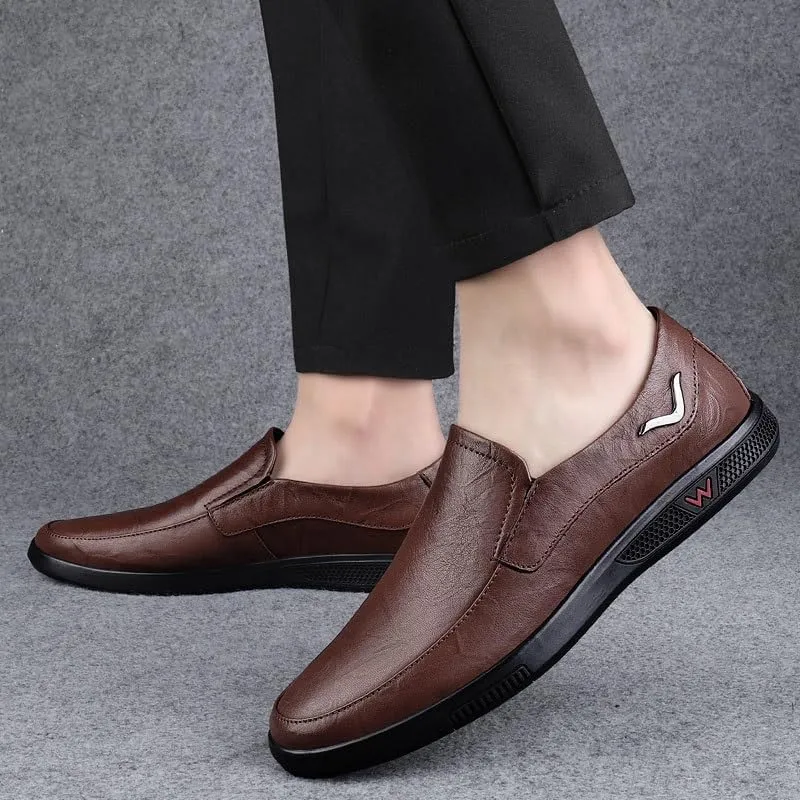 Classic Men's Slip On Dress Shoes Pointed Toe Derby Shoes Classic Formal Business Oxfords Shoes