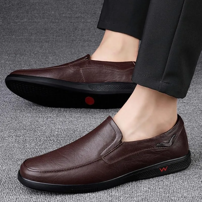 Classic Men's Slip On Dress Shoes Pointed Toe Derby Shoes Classic Formal Business Oxfords Shoes