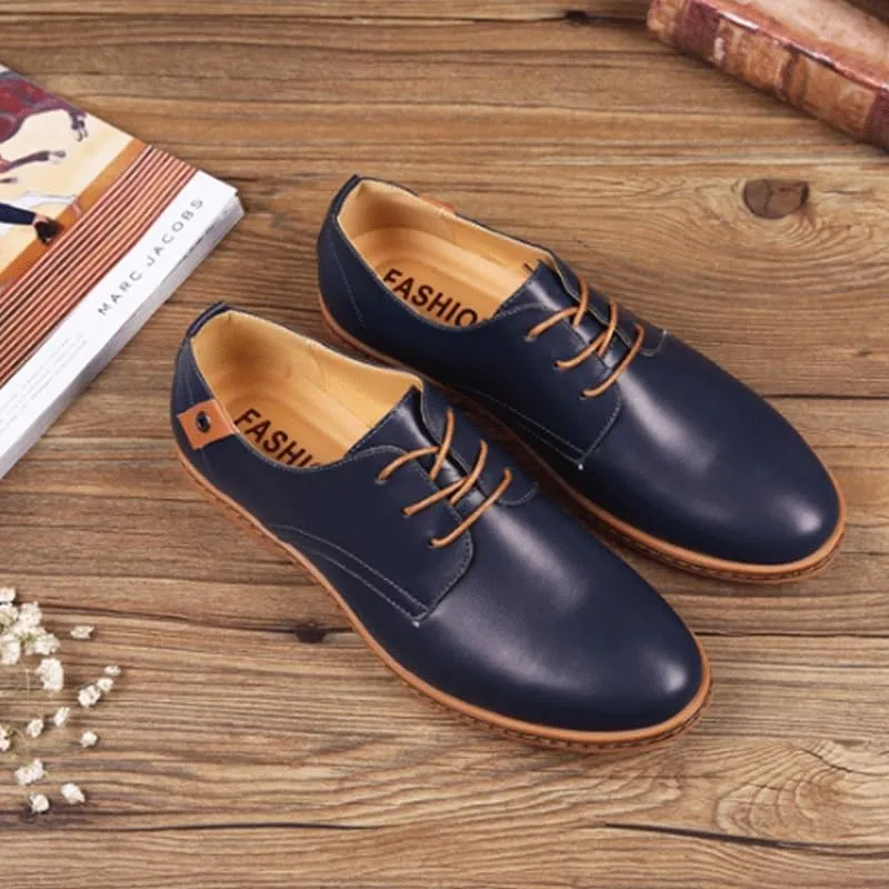 Classic Wingtip Brogue Shoes in Polished Leather with Cushioned Arch Support, Perfect for Long Hours Standing in Office