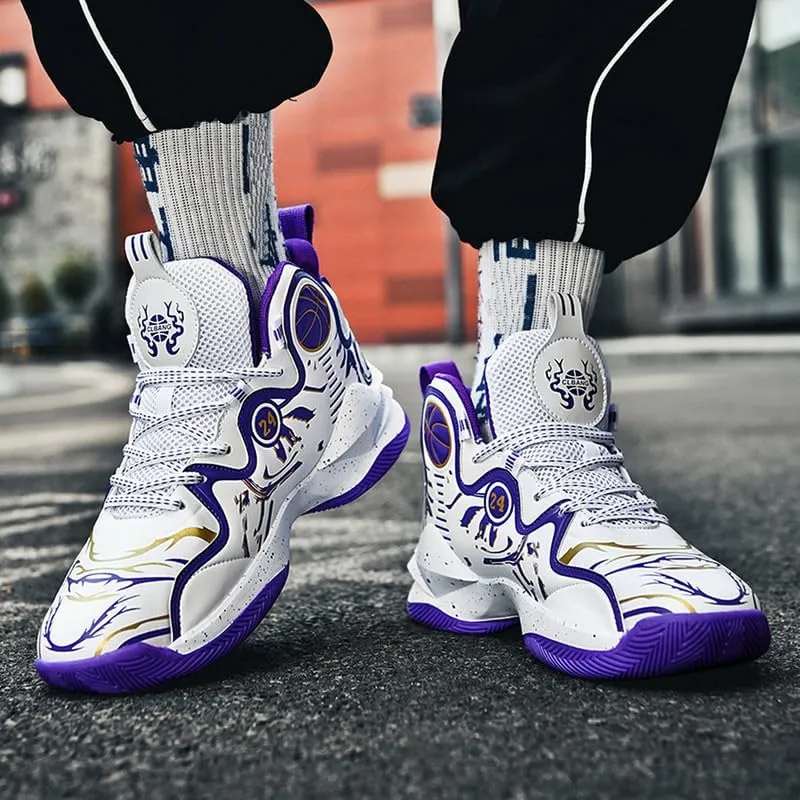 DHOVOR Mens Basketball Shoes, Teenager Fashion Basketball Sneakers, Anti-Slip Basketball Trainers Sports Shoes for Men Walking Shoes Outdoor and Indoor