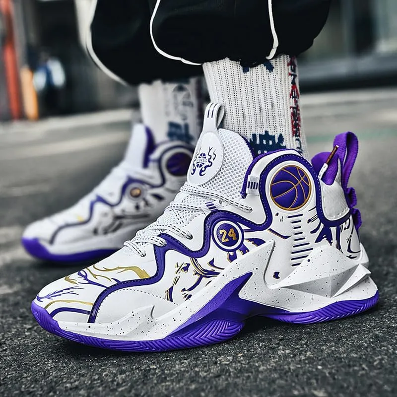 DHOVOR Mens Basketball Shoes, Teenager Fashion Basketball Sneakers, Anti-Slip Basketball Trainers Sports Shoes for Men Walking Shoes Outdoor and Indoor