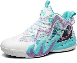 DHOVOR Men's Women's Basketball Shoes, Youth High Top Fashion Basketball Sneakers, Anti Slip Basketball Trainers, Sports Shoes for Mens Outdoor and Indoor