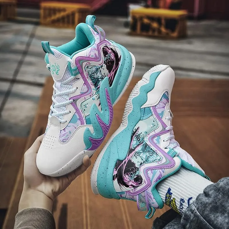 DHOVOR Men's Women's Basketball Shoes, Youth High Top Fashion Basketball Sneakers, Anti Slip Basketball Trainers, Sports Shoes for Mens Outdoor and Indoor