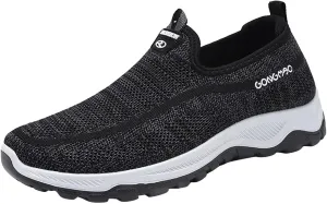 Fashion Summer and Men Solid Color Fly Woven Mesh Breathable and Comfortable Slip On Steel Toe Sneaker Boots for Men