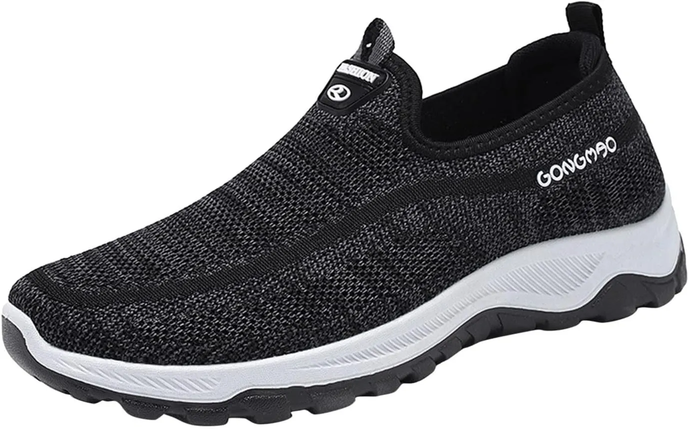 Fashion Summer and Men Solid Color Fly Woven Mesh Breathable and Comfortable Slip On Steel Toe Sneaker Boots for Men