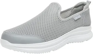 Fashion Summer Men Breathable Mesh Shallow Mouth Slip On Lightweight Casual Shoes Tops Mens Sneaker (Beige, 8)