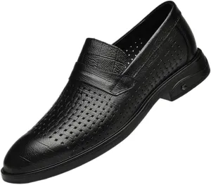 Formal Dress Shoes for Men Breathable Slip On Wingtip PU Leather Oxfords Loafers Classic Business