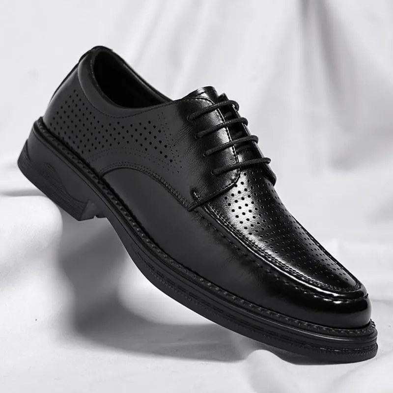 Genuine Leather Tuxedo Shoes Classic Men's Lace-Up Dress Shoes Comfortable Formal Business Oxfords
