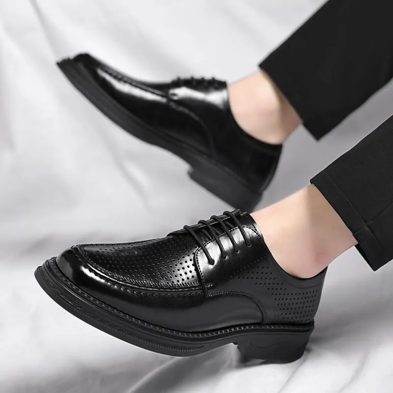 Genuine Leather Tuxedo Shoes Classic Men's Lace-Up Dress Shoes Comfortable Formal Business Oxfords