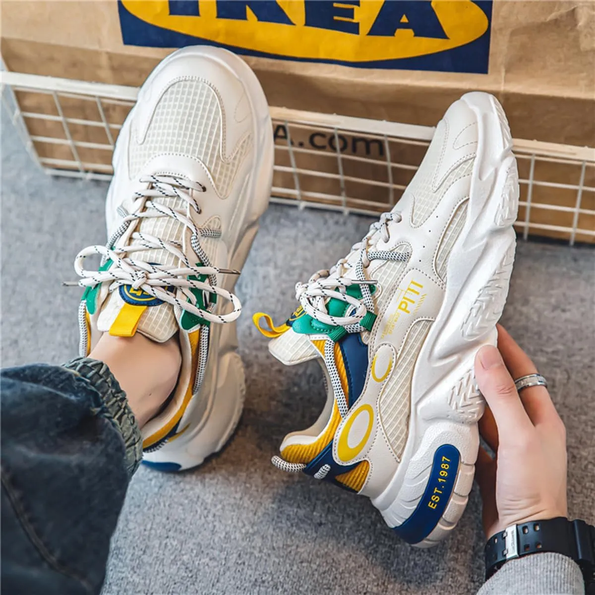 GSIGUL Men's Road Running Shoes Lightweight Walking Shoes Cushioning Mens Sneaker Athleisure Casual Shoes for Men