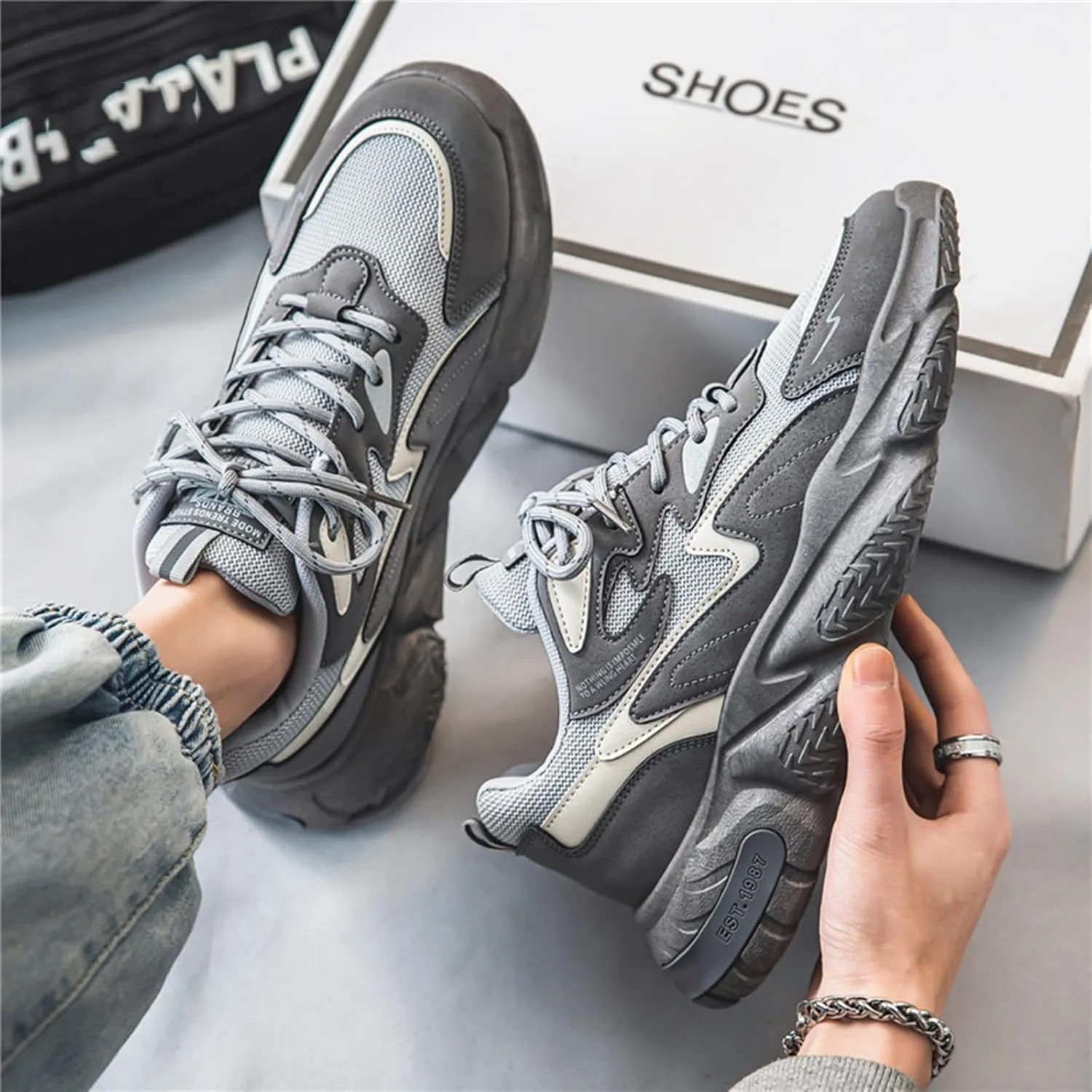 GSIGUL Men's Road Running Shoes Tennis Walking Shoes Cushioning Mens Sneaker Athletic Casual Shoes for Men