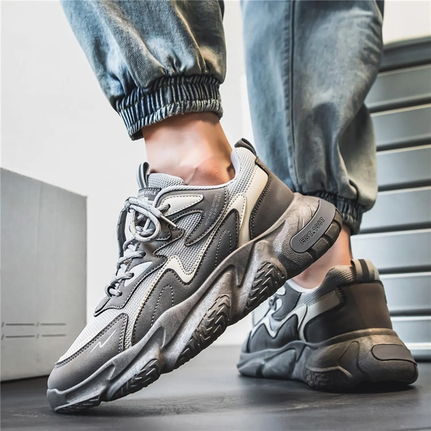 GSIGUL Men's Road Running Shoes Tennis Walking Shoes Cushioning Mens Sneaker Athletic Casual Shoes for Men