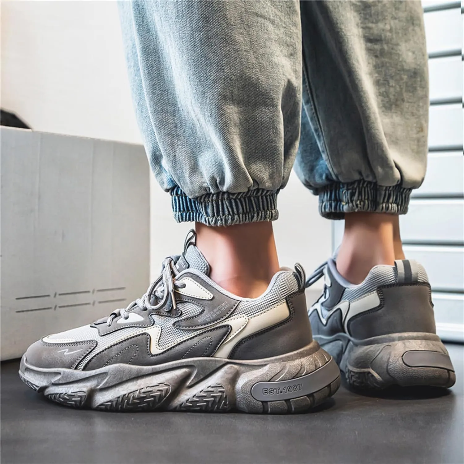 GSIGUL Men's Road Running Shoes Tennis Walking Shoes Cushioning Mens Sneaker Athletic Casual Shoes for Men