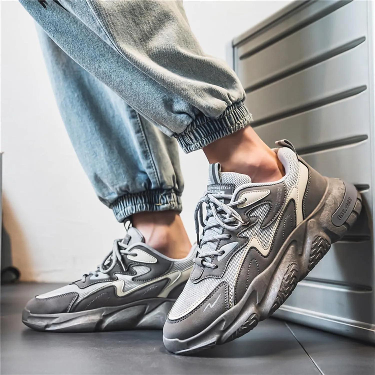 GSIGUL Men's Road Running Shoes Tennis Walking Shoes Cushioning Mens Sneaker Athletic Casual Shoes for Men