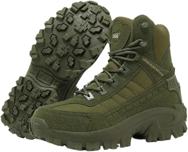 High-Top Hiking Boots for Adventures Men's High-Top Hiking Boots - Durable, Non-Slip, Lace-Up for Outdoor Adventures & Sports