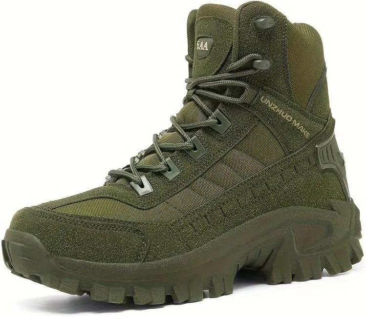 High-Top Hiking Boots for Adventures Men's High-Top Hiking Boots - Durable, Non-Slip, Lace-Up for Outdoor Adventures & Sports