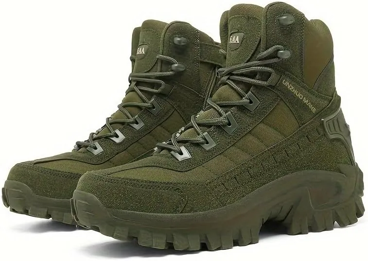 High-Top Hiking Boots for Adventures Men's High-Top Hiking Boots - Durable, Non-Slip, Lace-Up for Outdoor Adventures & Sports