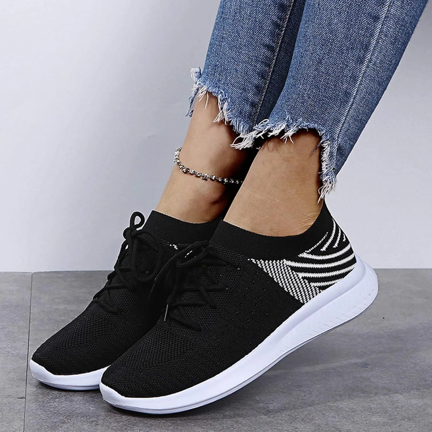 High Top Sneakers for Women Wide Width Walking Shoes for Women with Arch Support and Comfort Wide Nurses Tennis Shoes for Women Comfortable Non Slip All Black Womens Running Shoes Slip On Sneakers