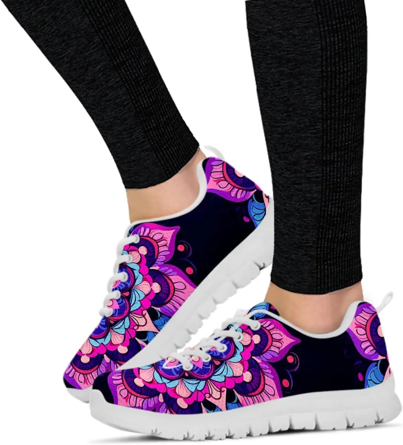 Jeiento Unisex Outdoor Running Shoes - White With Multicolor - Women, Men, Teenager - Non Slip, Breathable, Flexible - Running, Workouts - Casual, Spring, Summer, Fall