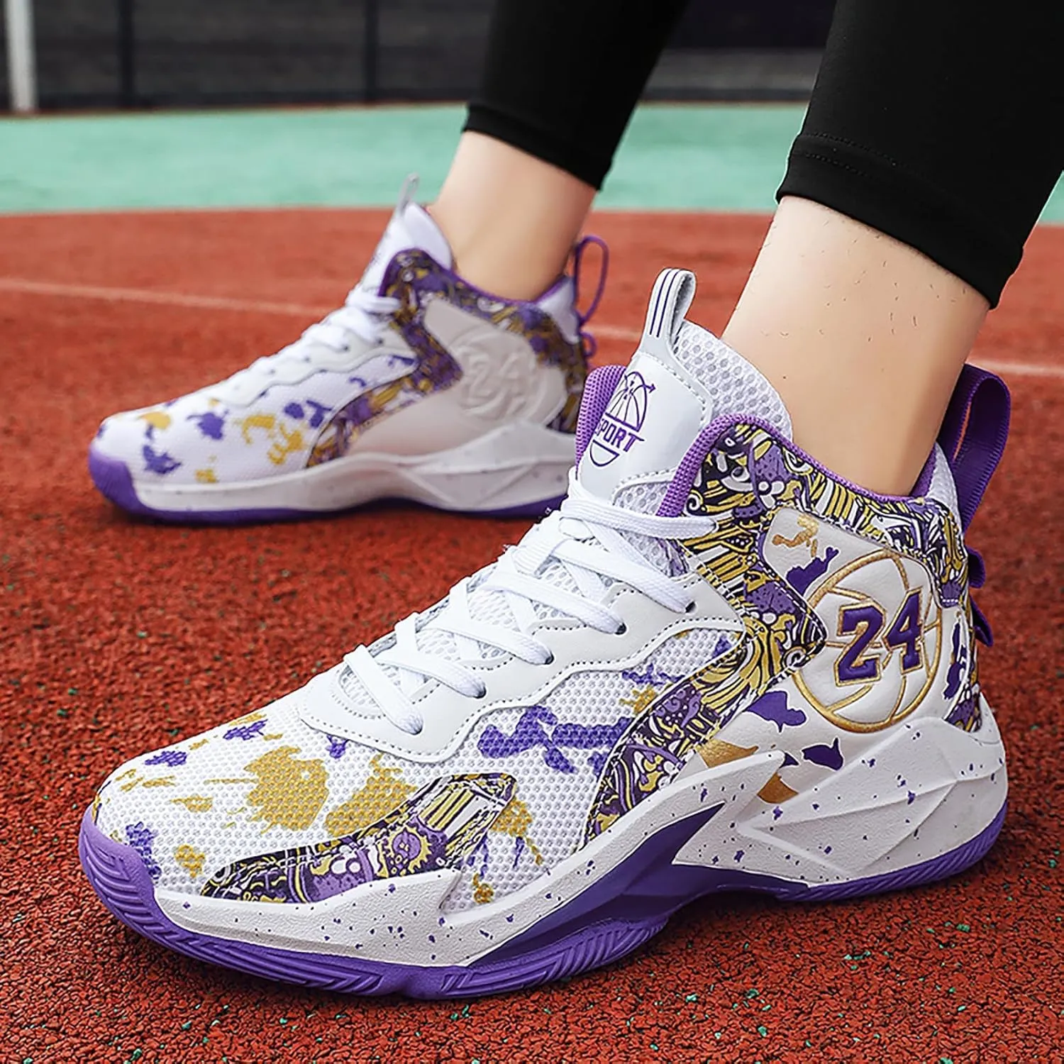 Kids Basketball Shoes High Top Youth Fashion Sneakers Girls Casual Sports Basketball Shoes Breathable Comfortable Boys Sneakers for Big Kids