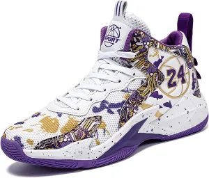 Kids Basketball Shoes High Top Youth Fashion Sneakers Girls Casual Sports Basketball Shoes Breathable Comfortable Boys Sneakers for Big Kids