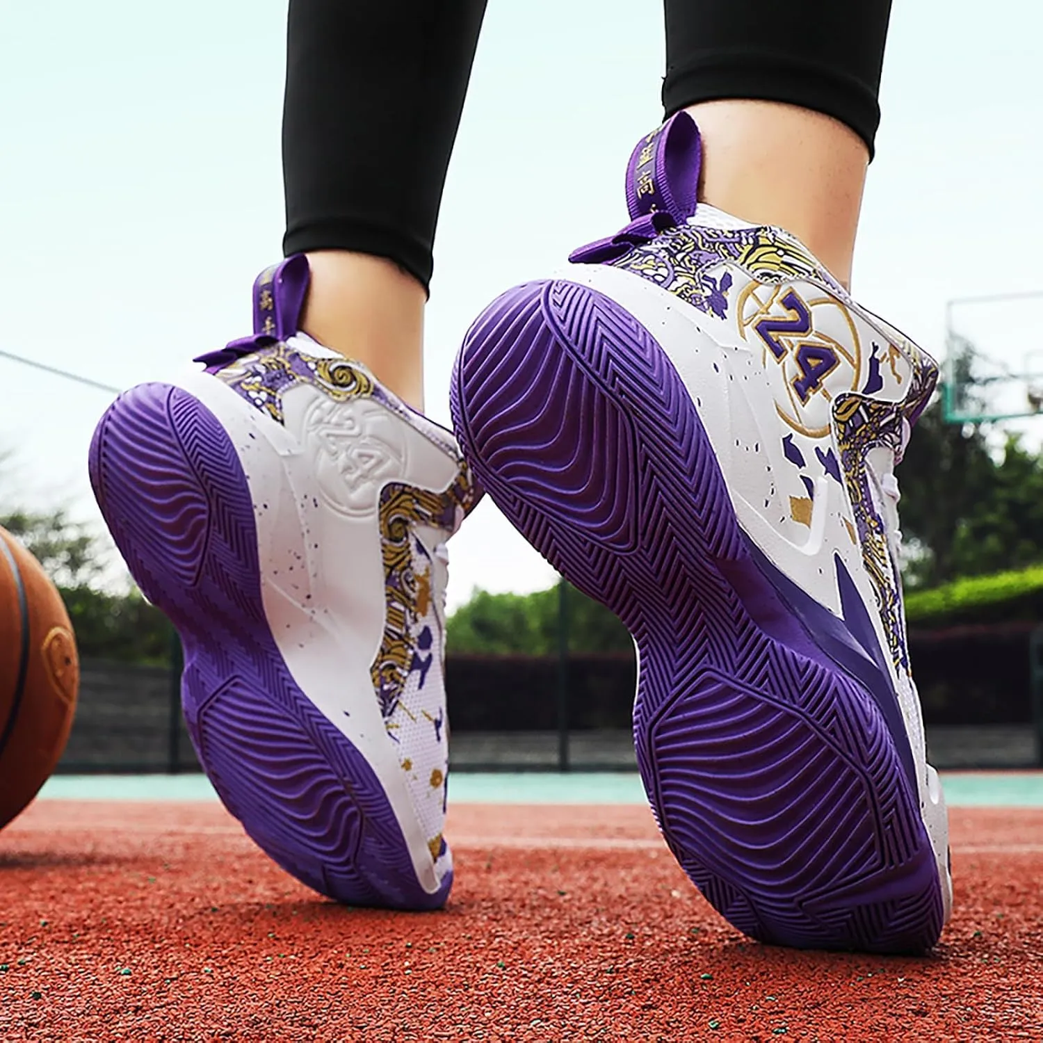 Kids Basketball Shoes High Top Youth Fashion Sneakers Girls Casual Sports Basketball Shoes Breathable Comfortable Boys Sneakers for Big Kids