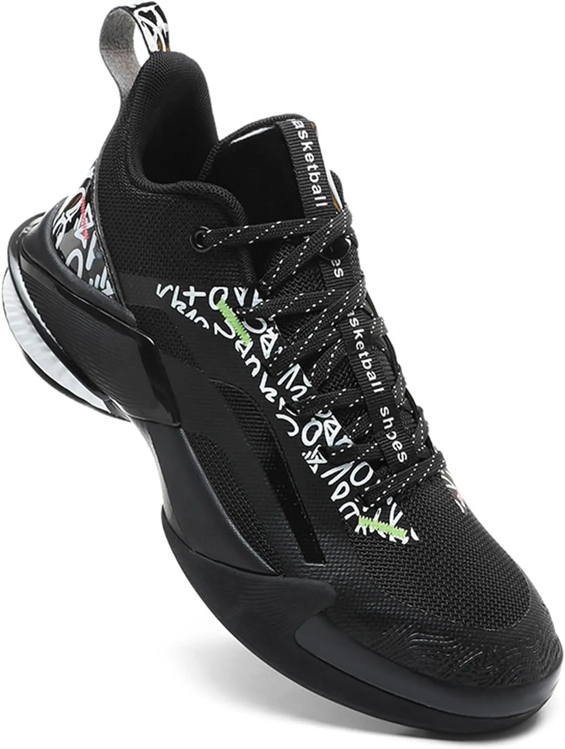 Lace Up Graffiti Fashionable Lightweight Casual Basketball Shoes Skateboarding Shoes for Men Women