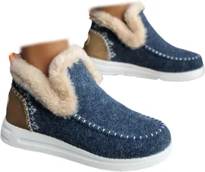 Ladmiple Winter Boots For Women 2024 Fashion Snow Boots Slip on Warm Comfortable Fur Lined Ankle Booties Loafers Shoes