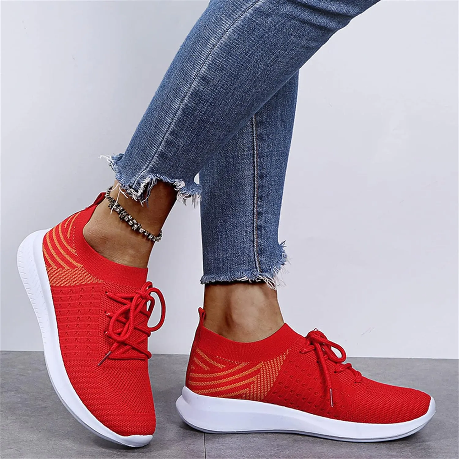 Lausiuoe Slip On Sneakers Women Wide Width Walking Running Shoes Ladies Slip-on Mesh Lightweight Breathable Tennis Shoes