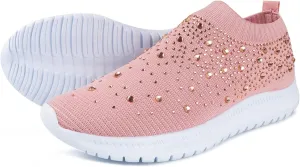 Lausiuoe Slip On Sneakers Women Wide Width Walking Running Shoes Ladies Slip-on Mesh Lightweight Breathable Tennis Shoes