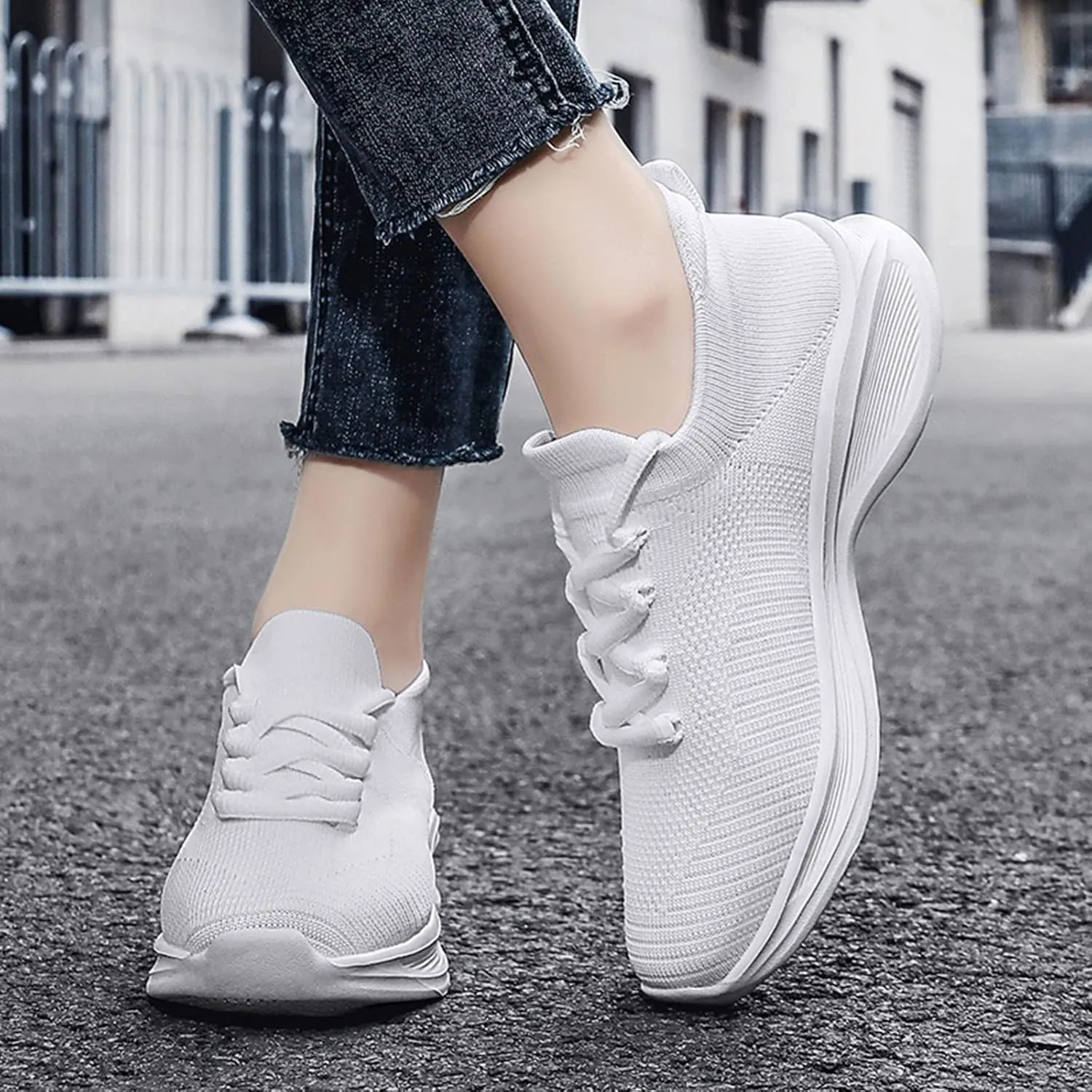 Lightweight Arch Support Sneakers for Men Comfortable Breathable Lightweight Tennis Shoe Casual Stretch Sneaker