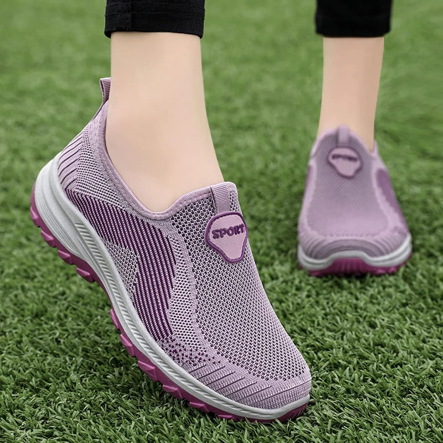 Lightweight Sneakers for Women Size 8 Wide Slip On Shoes Women Mule Sneakers Canvas Shoes for Women Platform Sneakers for Women Slip On Senior Womens Slip On Light Weight Walking Shoes